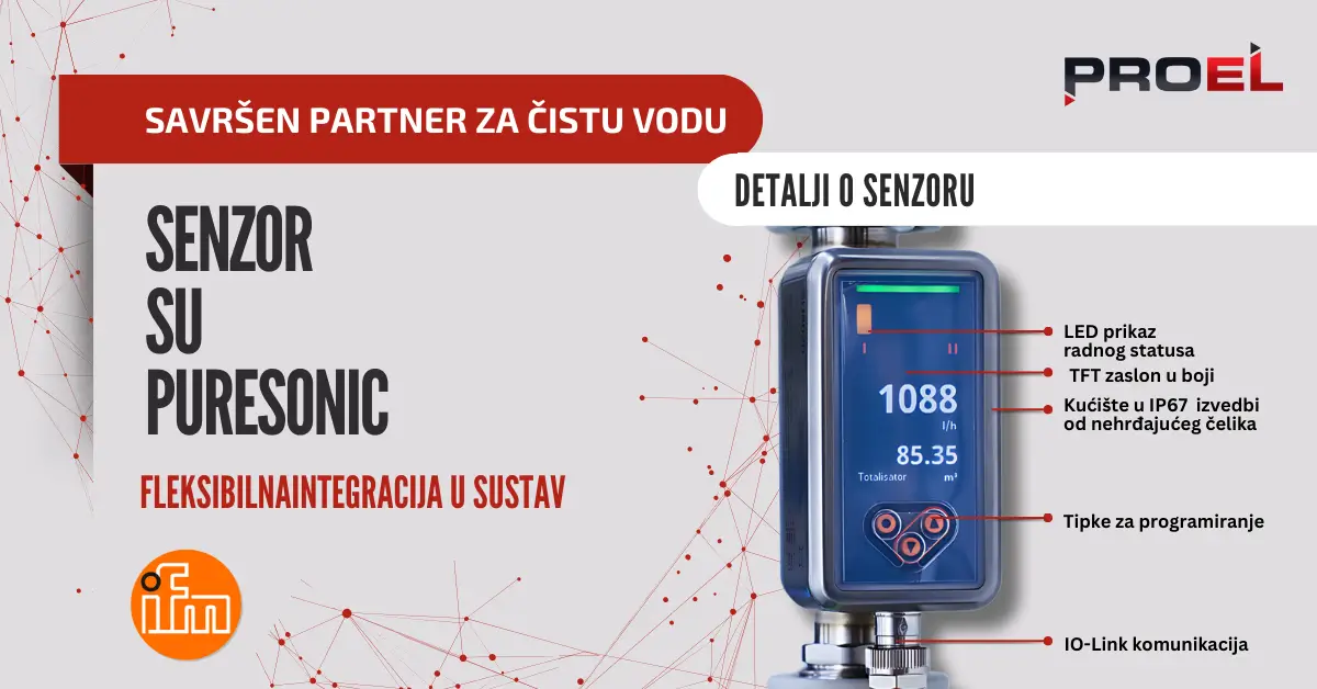 ifm SU Puresonic ultrazvučni senzor - mjerenje protoka