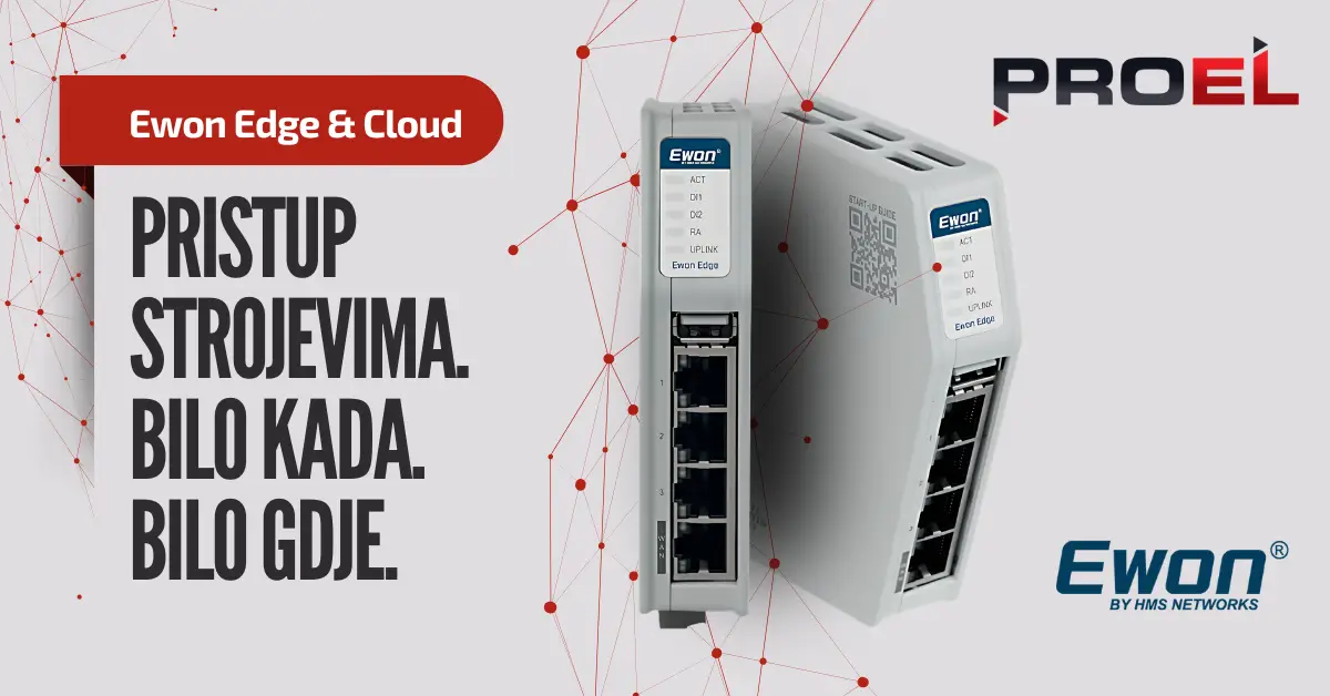 Ewon Edge Ethernet EDGE-10 PROEL Ewon Edge Ethernet EDGE-10 je industrijski gateway tvrtke HMS Networks namijenjen sigurnom daljinskom pristupu